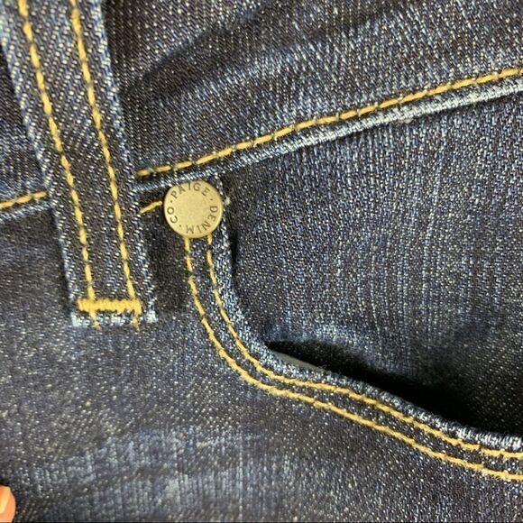 Paige Cutoff Stretch Denim Bermuda Jean Shorts Sz 26 - Picture 4 of 14